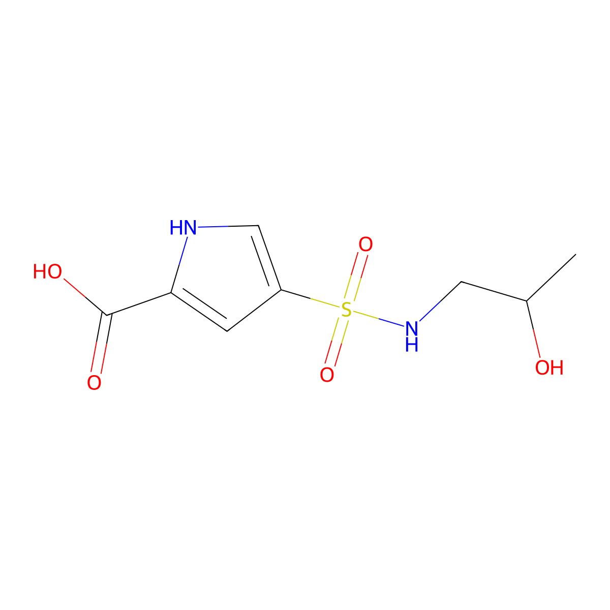 4-[(2-hydroxypropyl)sulfamoyl]-1H-pyrrole-2-carboxylic acid molecular structure, CAS 1155166-67-8