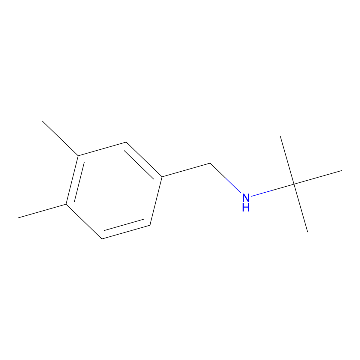 Tert-butyl[(3,4-dimethylphenyl)methyl]amine molecular structure, CAS 1155171-58-6