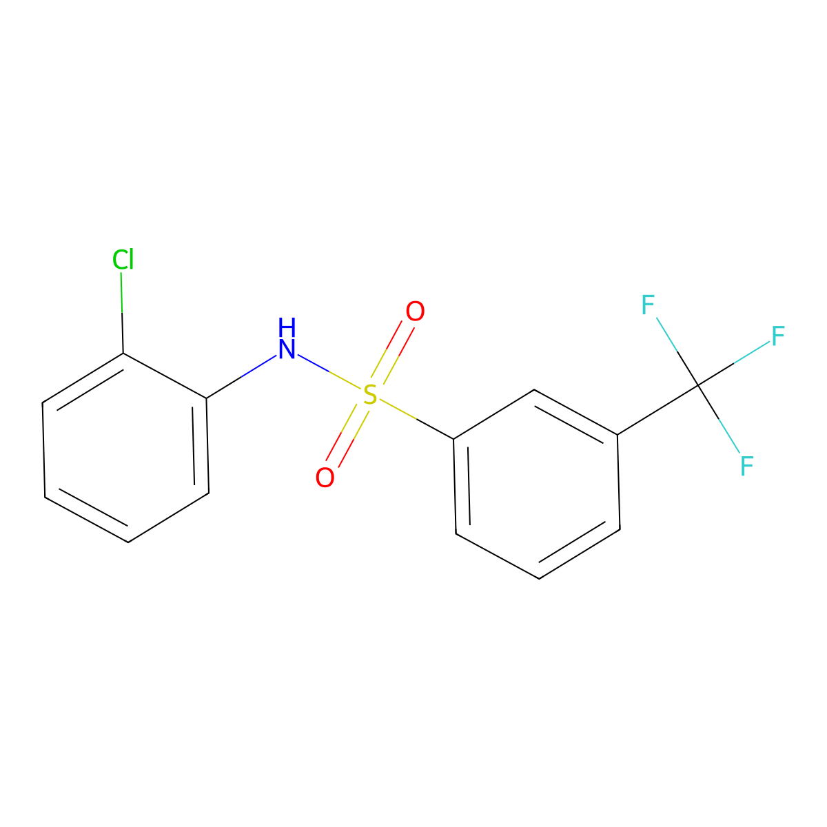 N-(2-chlorophenyl)-3-(trifluoromethyl)benzenesulfonamide molecular structure, CAS 115522-07-1