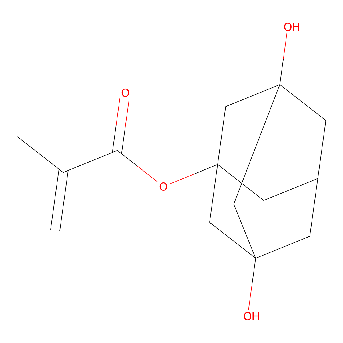 3,5-Dihydroxy-1-adamantyl methacrylate molecular structure, CAS 115522-15-1