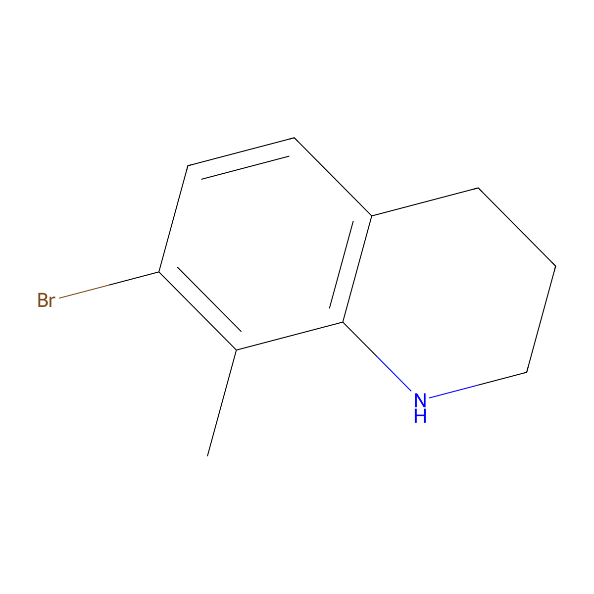 7-Bromo-8-methyl-1,2,3,4-tetrahydroquinoline molecular structure, CAS 1155264-51-9