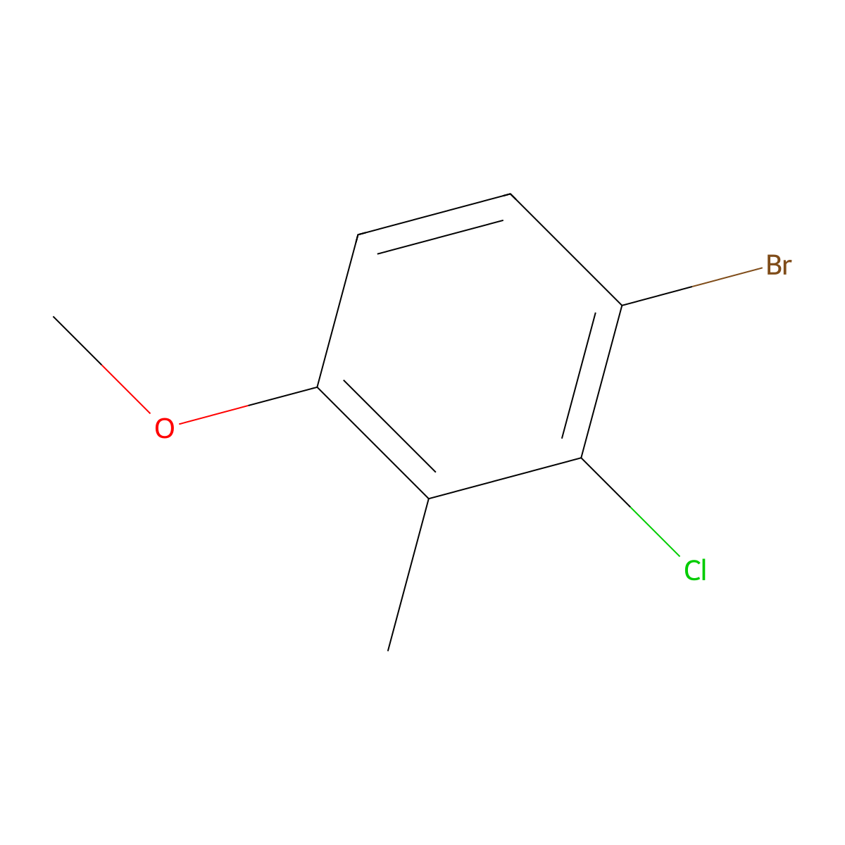 1-Bromo-2-chloro-4-methoxy-3-methylbenzene molecular structure, CAS 1155264-58-6