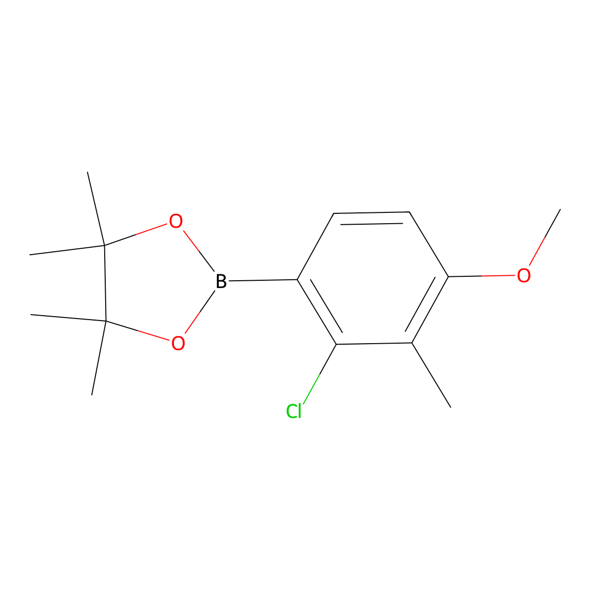 2-(2-Chloro-4-methoxy-3-methylphenyl)-4,4,5,5-tetramethyl-1,3,2-dioxaborolane molecular structure, CAS 1155264-59-7