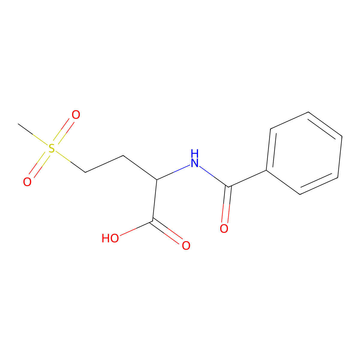 2-(Benzoylamino)-4-(methylsulfonyl)butanoic acid molecular structure, CAS 115527-63-4