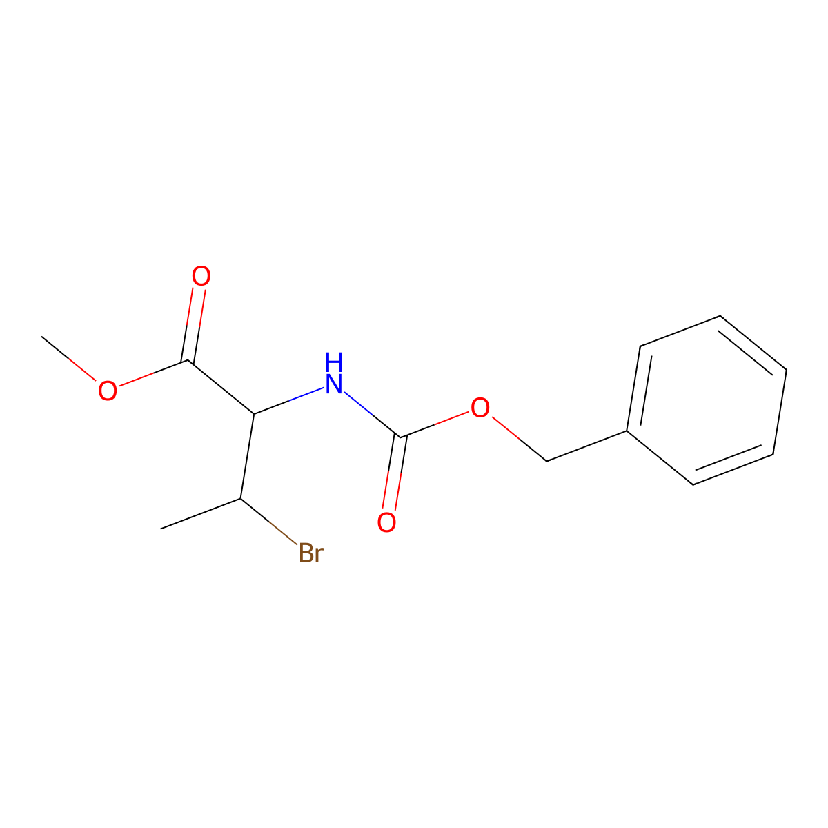 methyl (2R,3R)-2-{[(benzyloxy)carbonyl]amino}-3-bromobutanoate molecular structure, CAS 115527-75-8