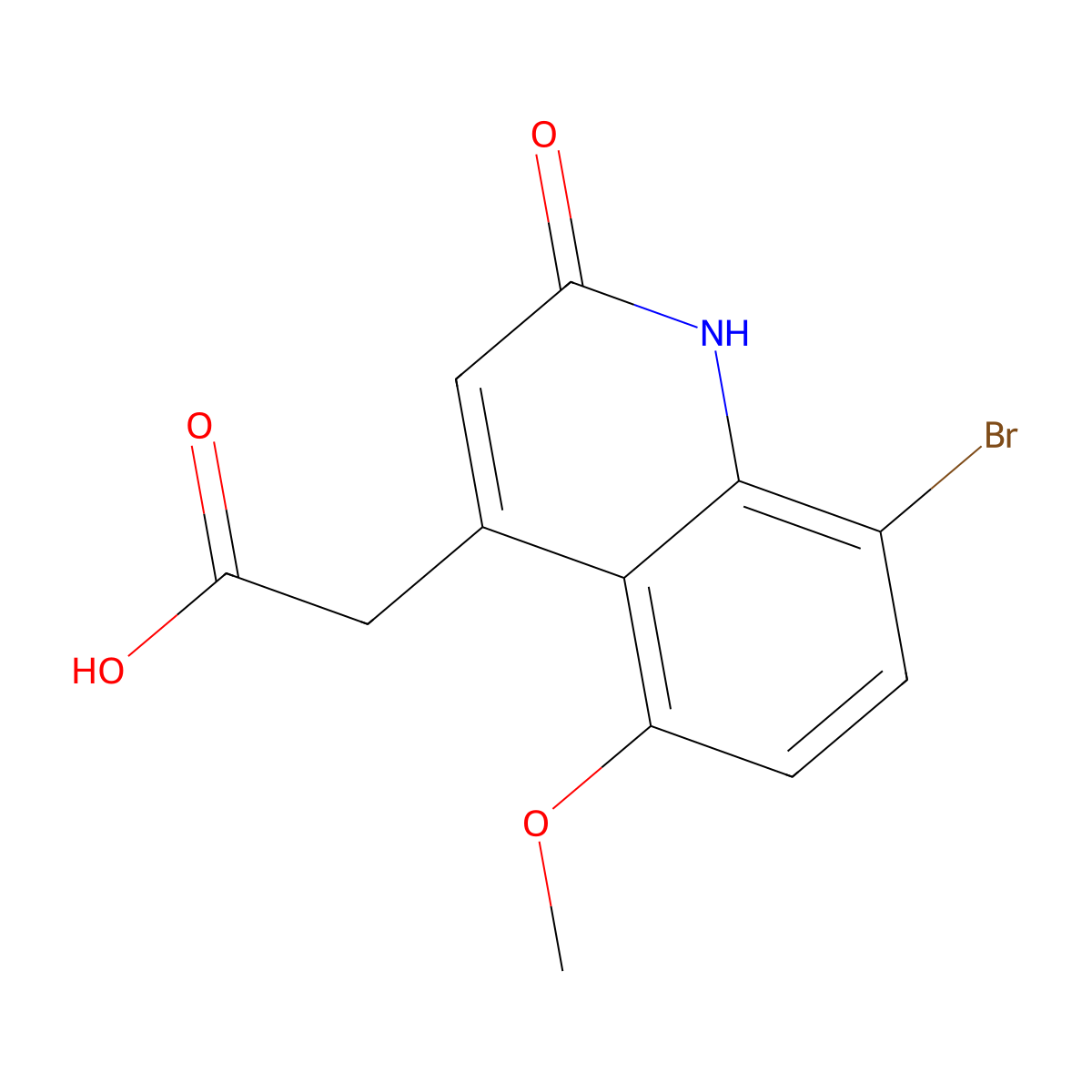 2-(8-Bromo-5-methoxy-2-oxo-1,2-dihydroquinolin-4-yl)acetic acid molecular structure, CAS 1155270-67-9