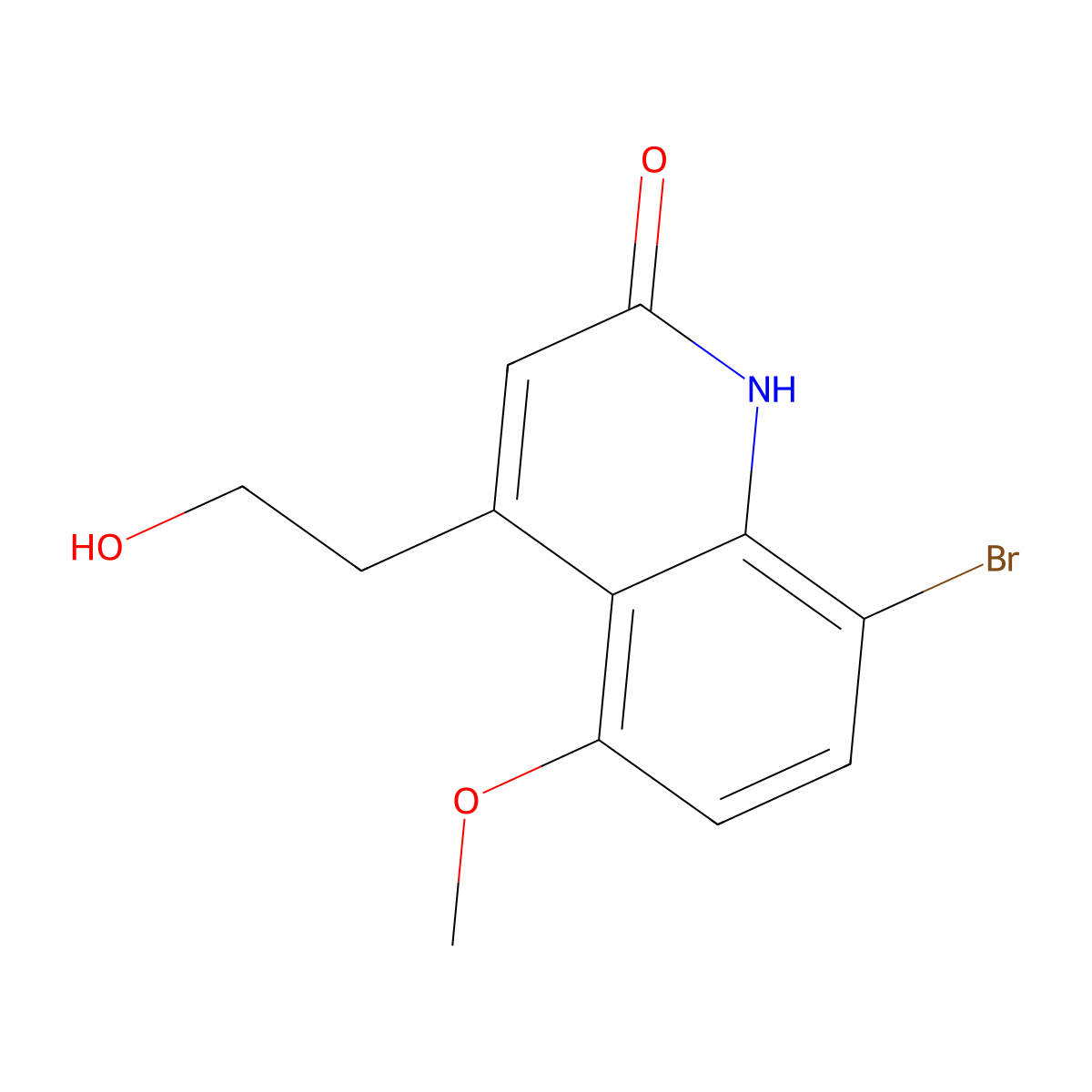 8-Bromo-4-(2-hydroxyethyl)-5-methoxyquinolin-2(1h)-one molecular structure, CAS 1155270-68-0