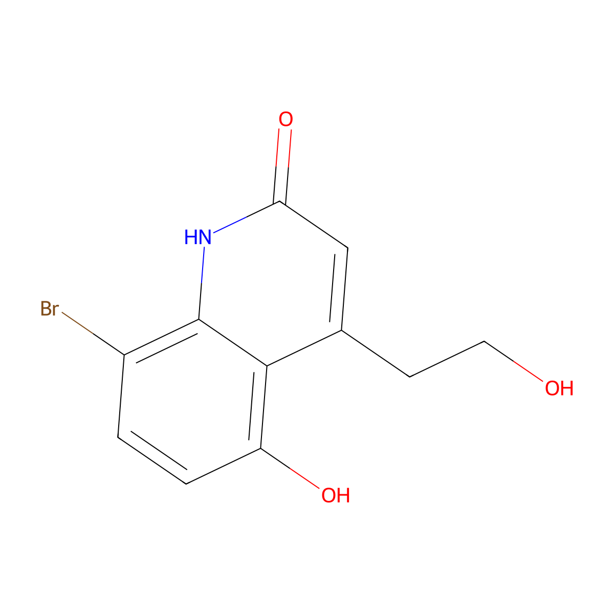 8-bromo-5-hydroxy-4-(2-hydroxyethyl)quinolin-2(1H)-one molecular structure, CAS 1155270-69-1