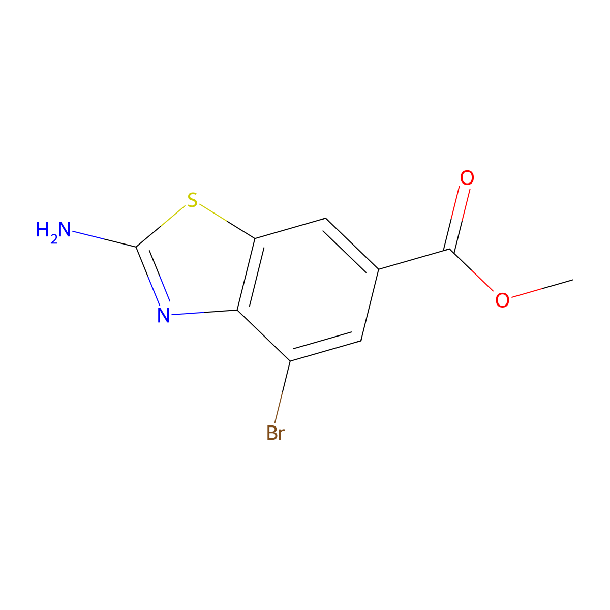 Methyl 2-amino-4-bromo-1,3-benzothiazole-6-carboxylate molecular structure, CAS 1155287-27-6