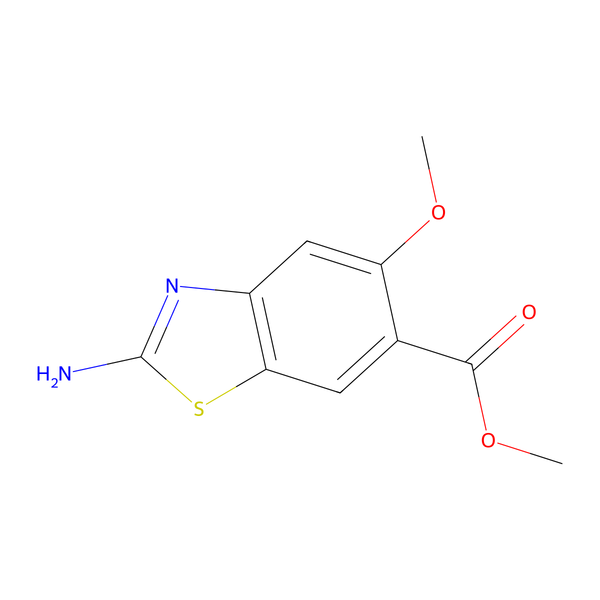 Methyl 2-amino-5-methoxybenzo[d]thiazole-6-carboxylate molecular structure, CAS 1155287-40-3