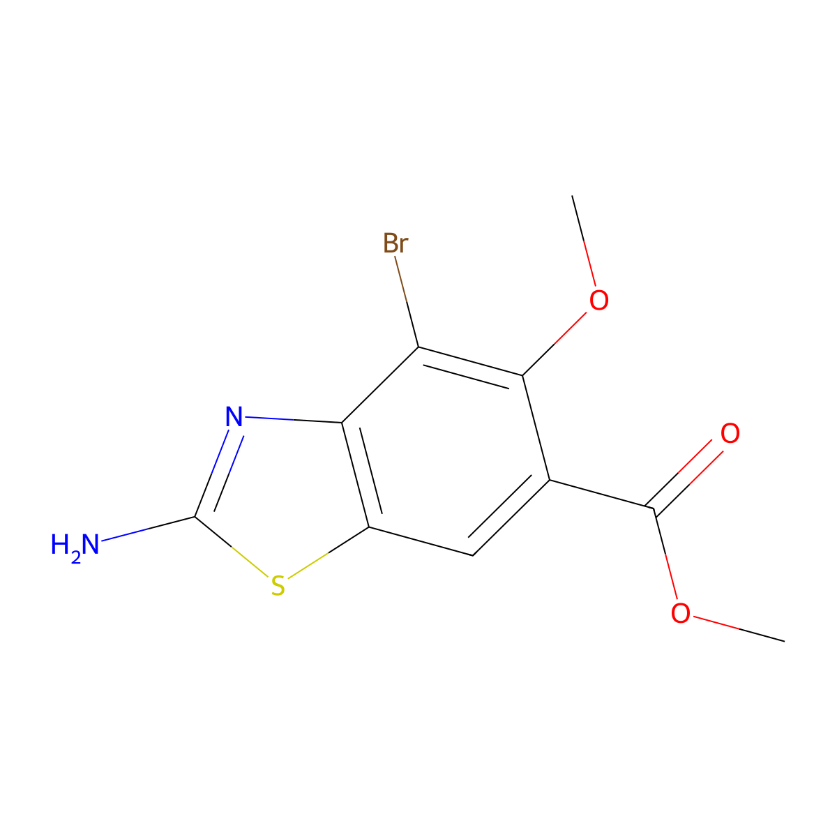 Methyl 2-amino-4-bromo-5-methoxybenzo[d]thiazole-6-carboxylate molecular structure, CAS 1155287-41-4