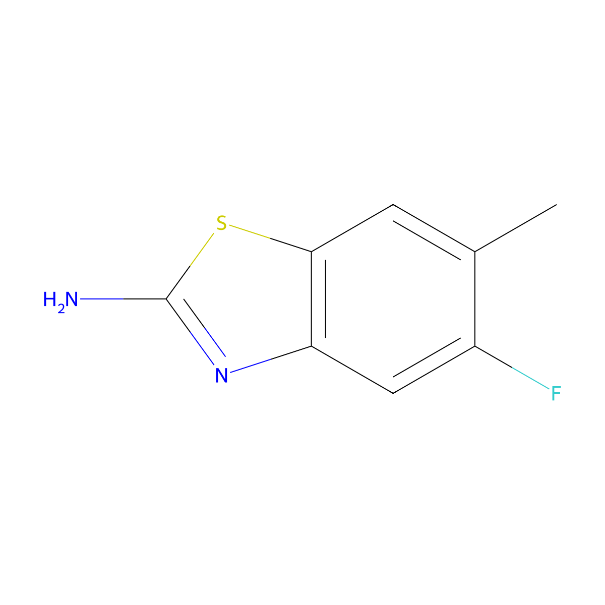 5-Fluoro-6-methyl-1,3-benzothiazol-2-amine molecular structure, CAS 1155287-47-0