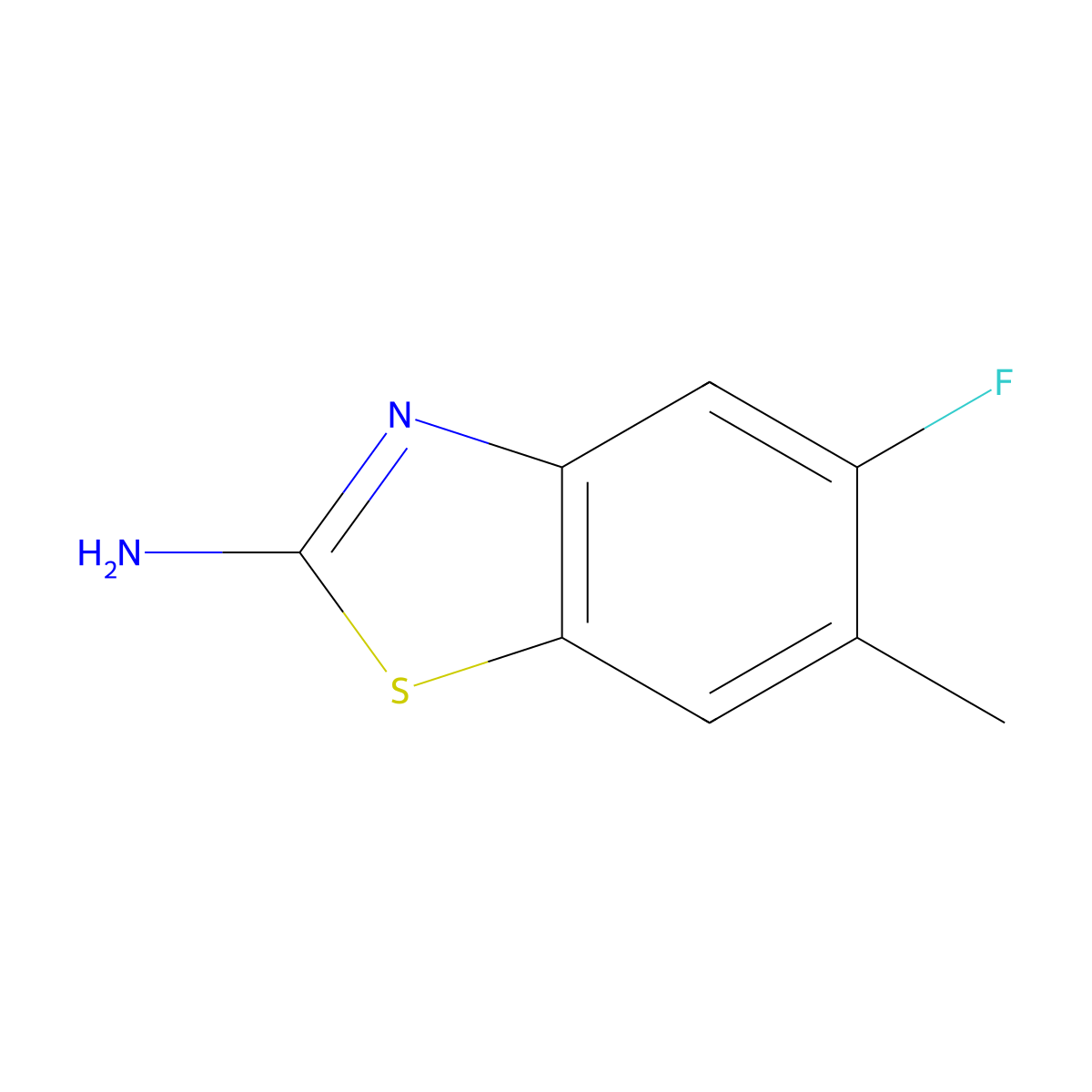 5-Fluoro-6-methyl-1,3-benzothiazol-2-amine molecular structure, CAS 1155287-47-0