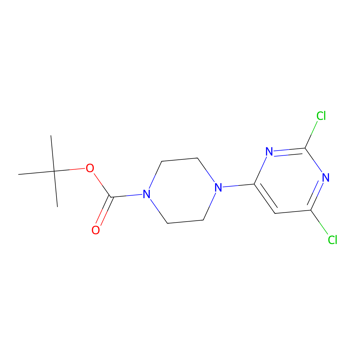 tert-Butyl 4-(2,6-dichloropyrimidin-4-yl)piperazine-1-carboxylate molecular structure, CAS 1155306-28-7