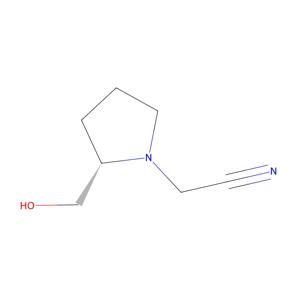 (S)-2-(Hydroxymethyl)-1-pyrrolidineacetonitrile molecular structure, CAS 115531-69-6