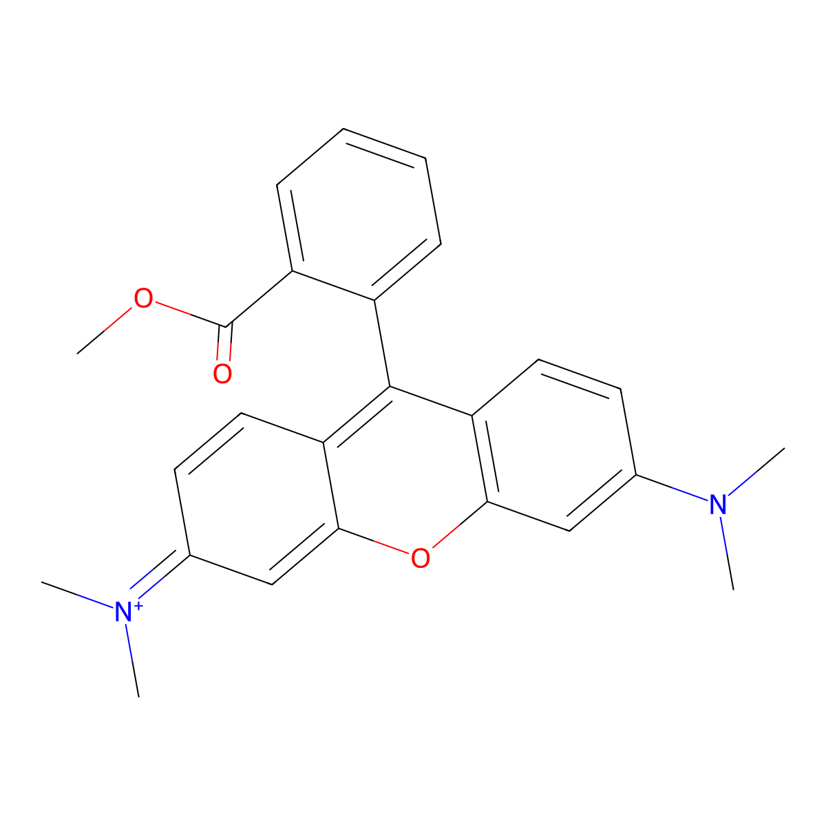 [6-(Dimethylamino)-9-(2-methoxycarbonylphenyl)xanthen-3-ylidene]-dimethylazanium molecular structure, CAS 115532-49-5