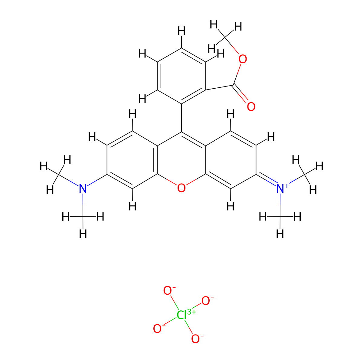 Tetramethylrhodamine Methyl Ester Perchlorate molecular structure, CAS 115532-50-8