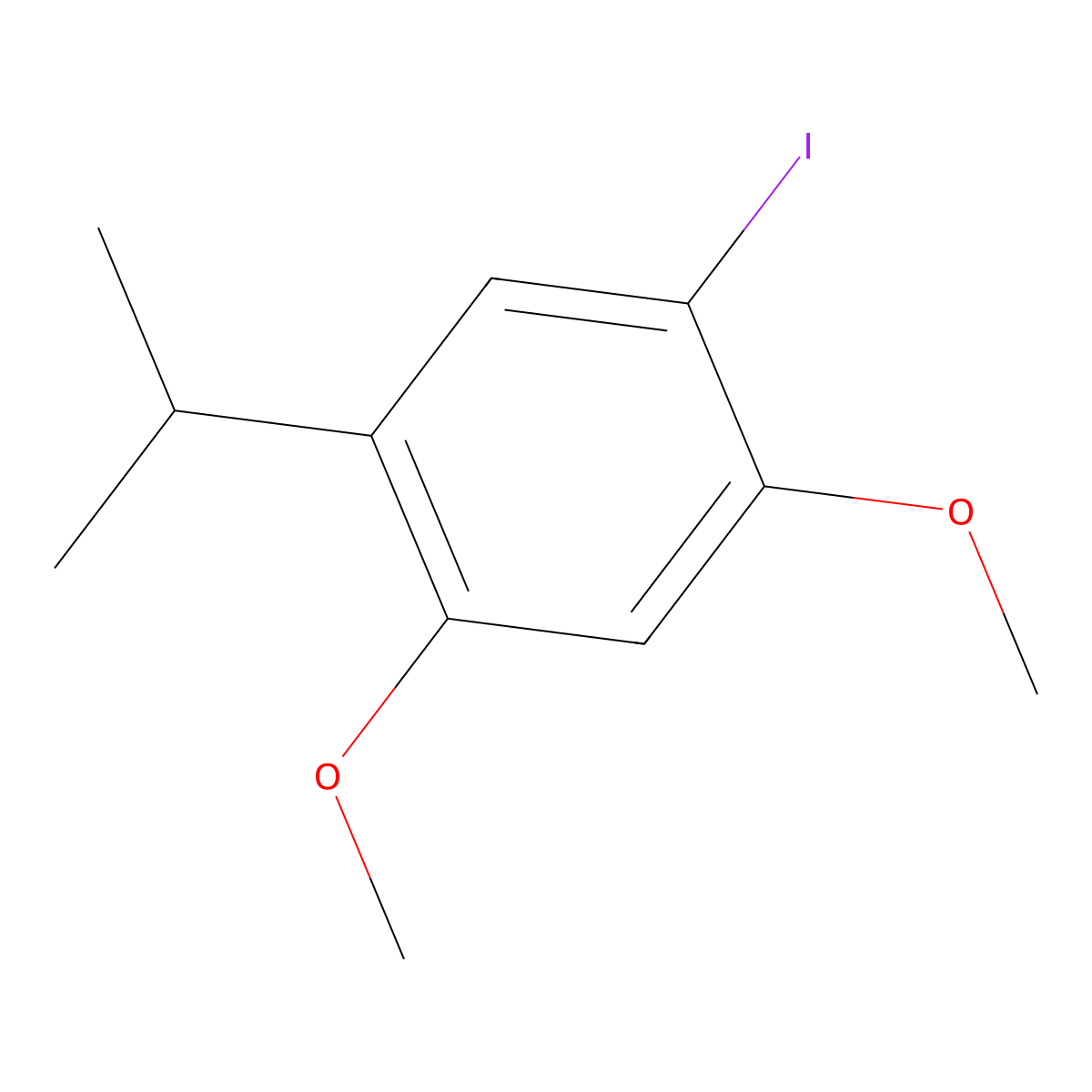 1-Iodo-5-isopropyl-2,4-dimethoxybenzene molecular structure, CAS 1155371-47-3