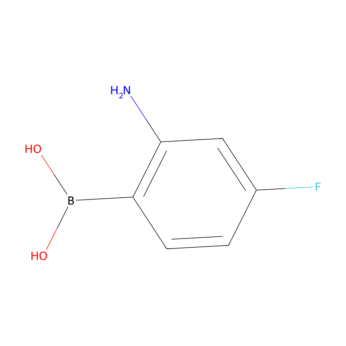 (2-Amino-4-fluorophenyl)boronic acid molecular structure, CAS 1155372-87-4