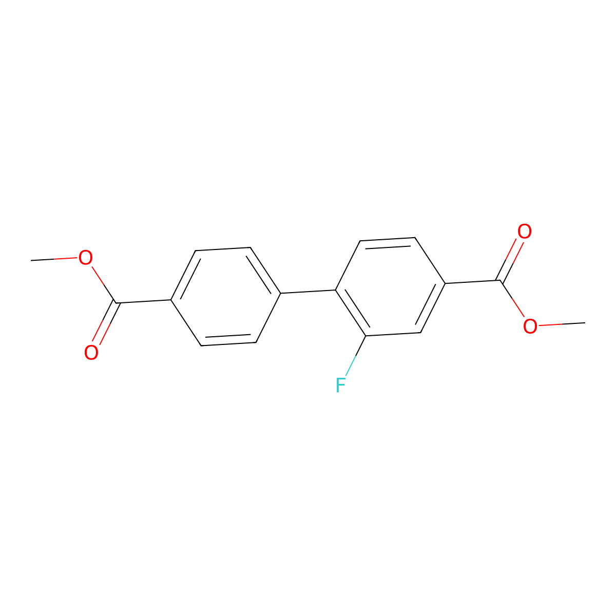 Methyl 3-fluoro-4-[4-(methoxycarbonyl)phenyl]benzoate molecular structure, CAS 1155408-24-4