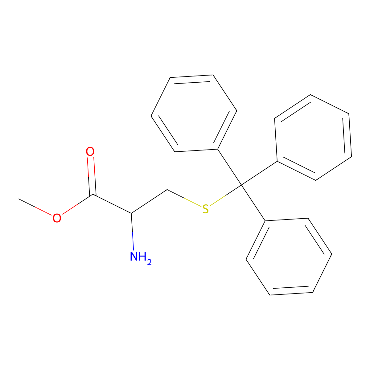 (S)-Methyl 2-amino-3-(tritylthio)propanoate molecular structure, CAS 115545-85-2
