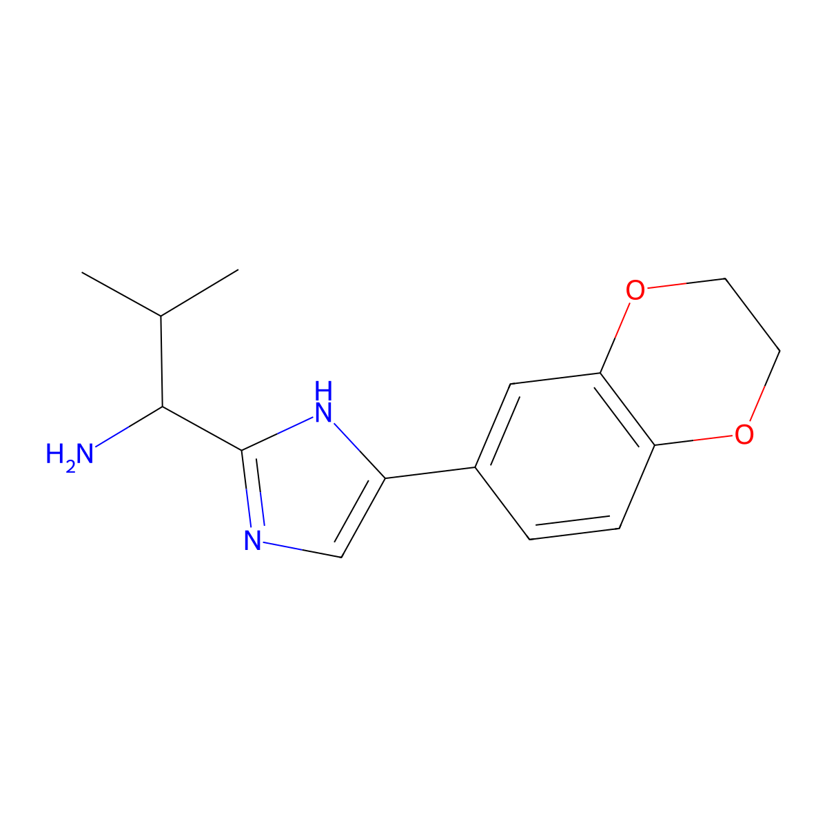1-[4-(2,3-dihydro-1,4-benzodioxin-6-yl)-1H-imidazol-2-yl]-2-methylpropan-1-amine molecular structure, CAS 1155459-46-3