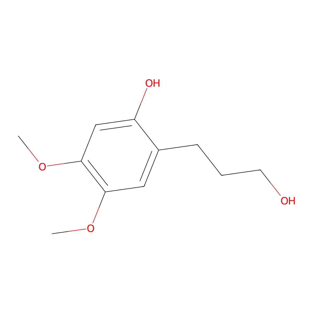 2-(3-Hydroxypropyl)-4,5-dimethoxyphenol molecular structure, CAS 115546-31-1