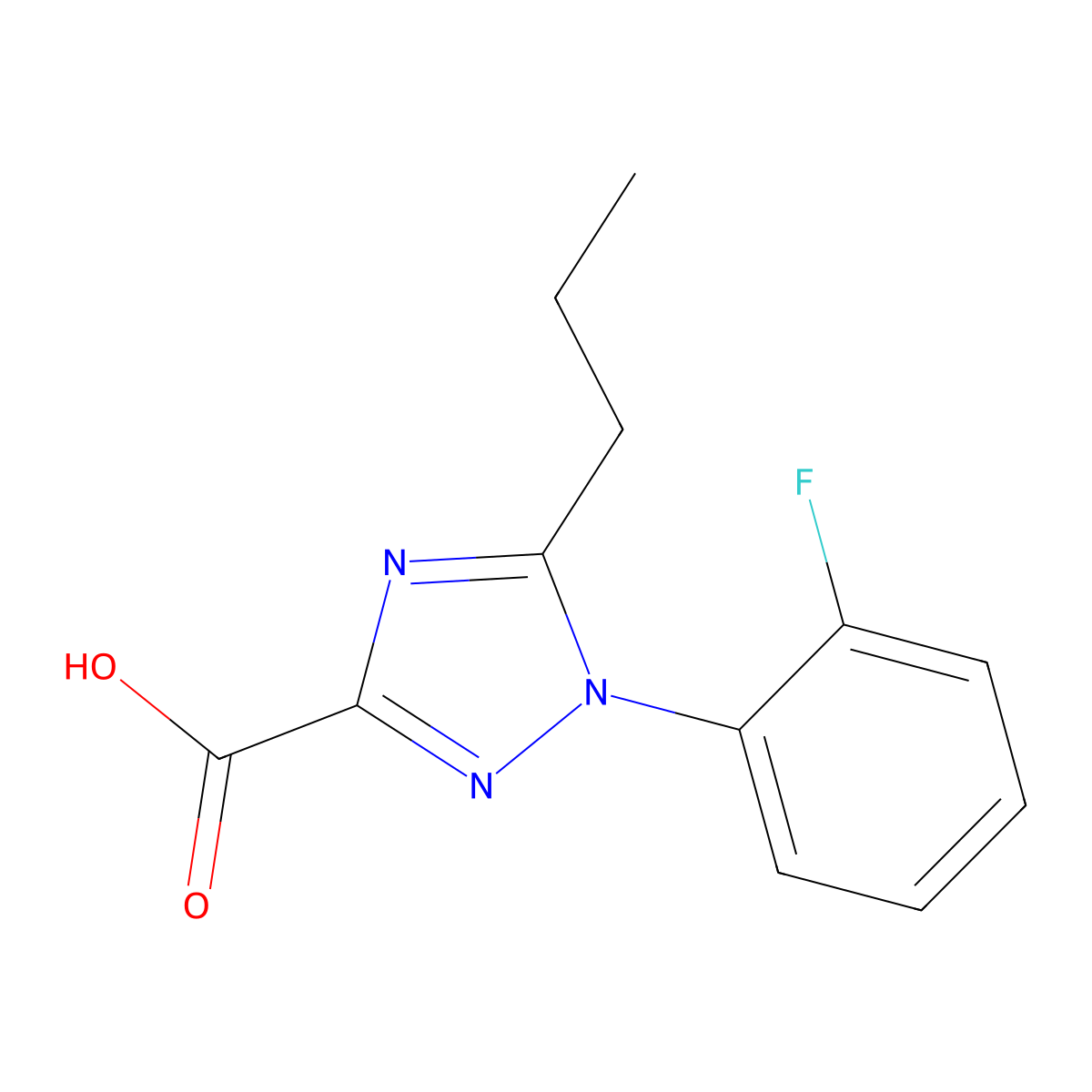 1-(2-fluorophenyl)-5-propyl-1H-1,2,4-triazole-3-carboxylic acid molecular structure, CAS 1155460-43-7