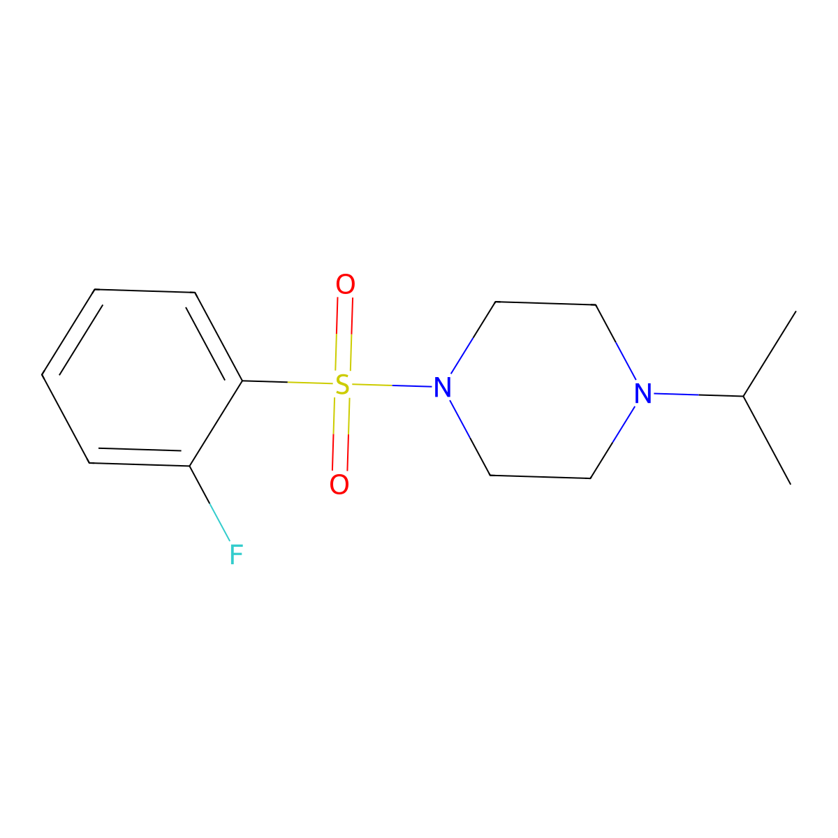 1-(2-Fluorobenzenesulfonyl)-4-(propan-2-yl)piperazine molecular structure, CAS 1155462-43-3