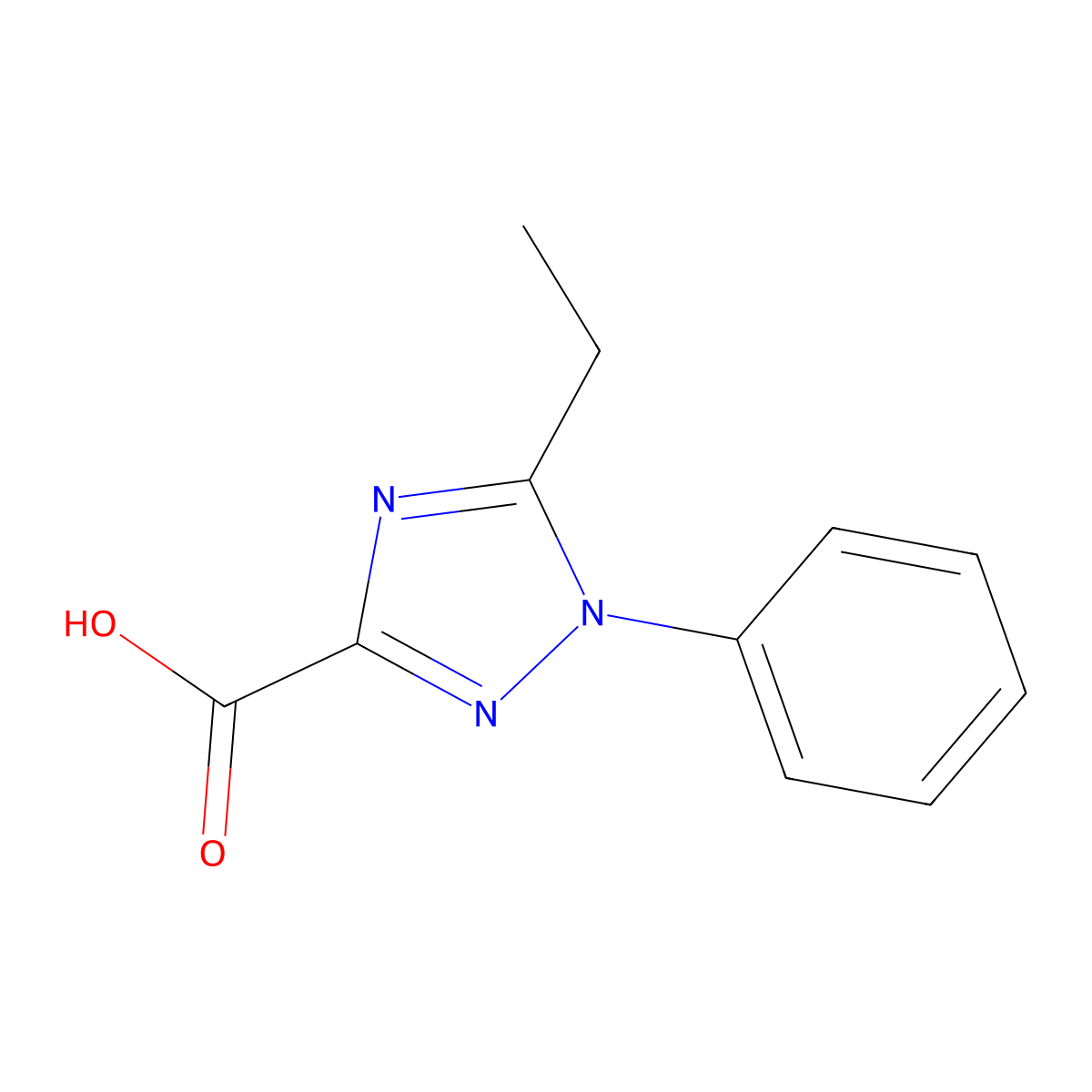 5-ethyl-1-phenyl-1H-1,2,4-triazole-3-carboxylic acid molecular structure, CAS 1155462-78-4