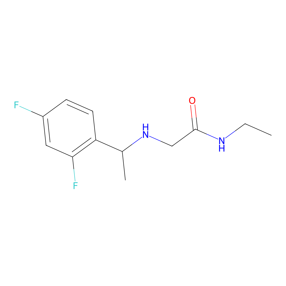 2-{[1-(2,4-difluorophenyl)ethyl]amino}-N-ethylacetamide molecular structure, CAS 1155464-60-0