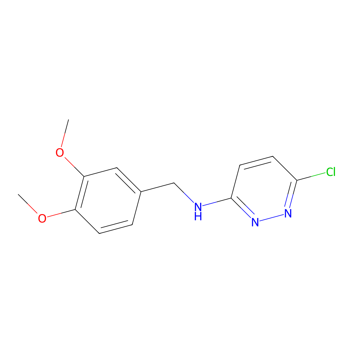 6-chloro-N-[(3,4-dimethoxyphenyl)methyl]pyridazin-3-amine molecular structure, CAS 1155466-26-4