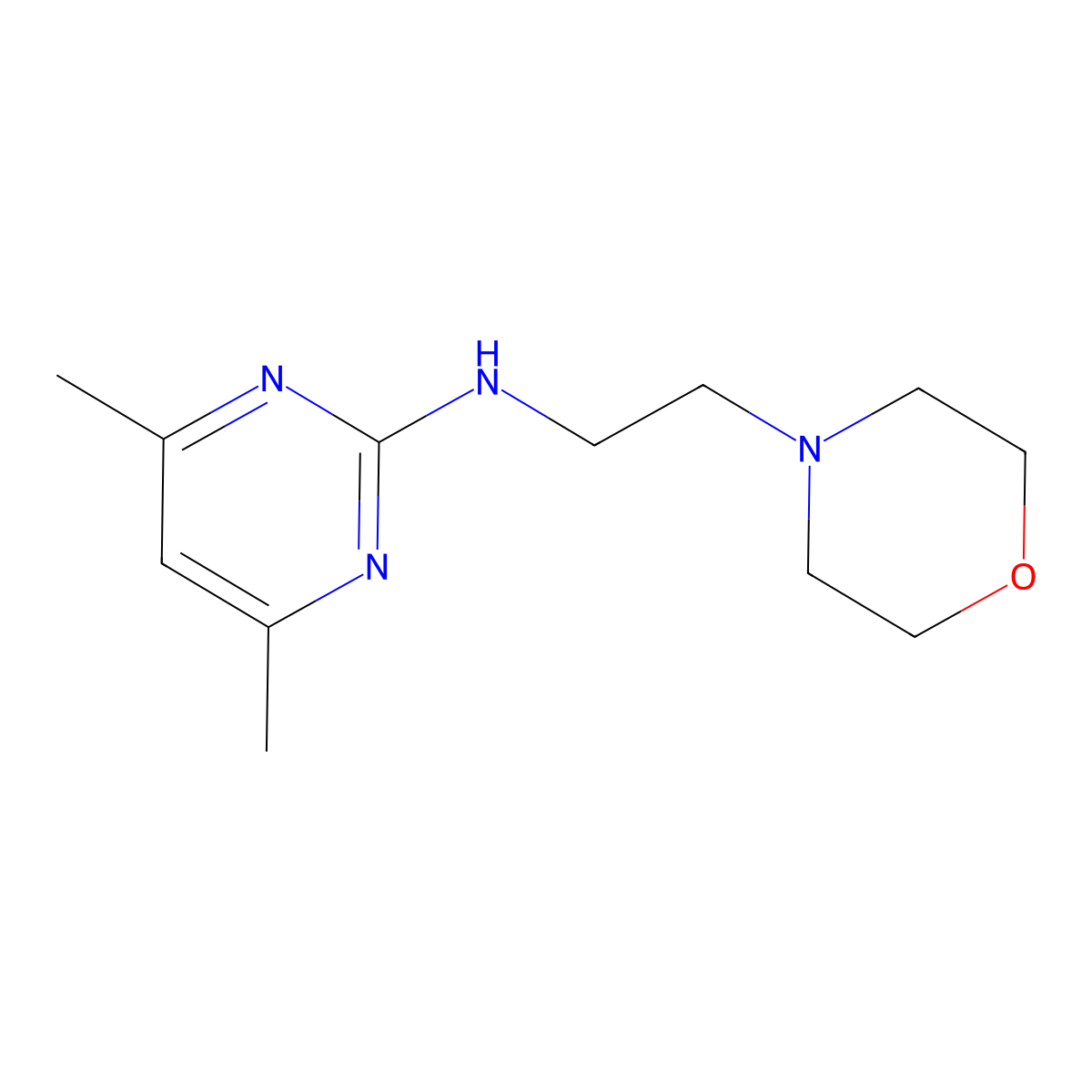4,6-dimethyl-N-[2-(morpholin-4-yl)ethyl]pyrimidin-2-amine molecular structure, CAS 1155466-88-8
