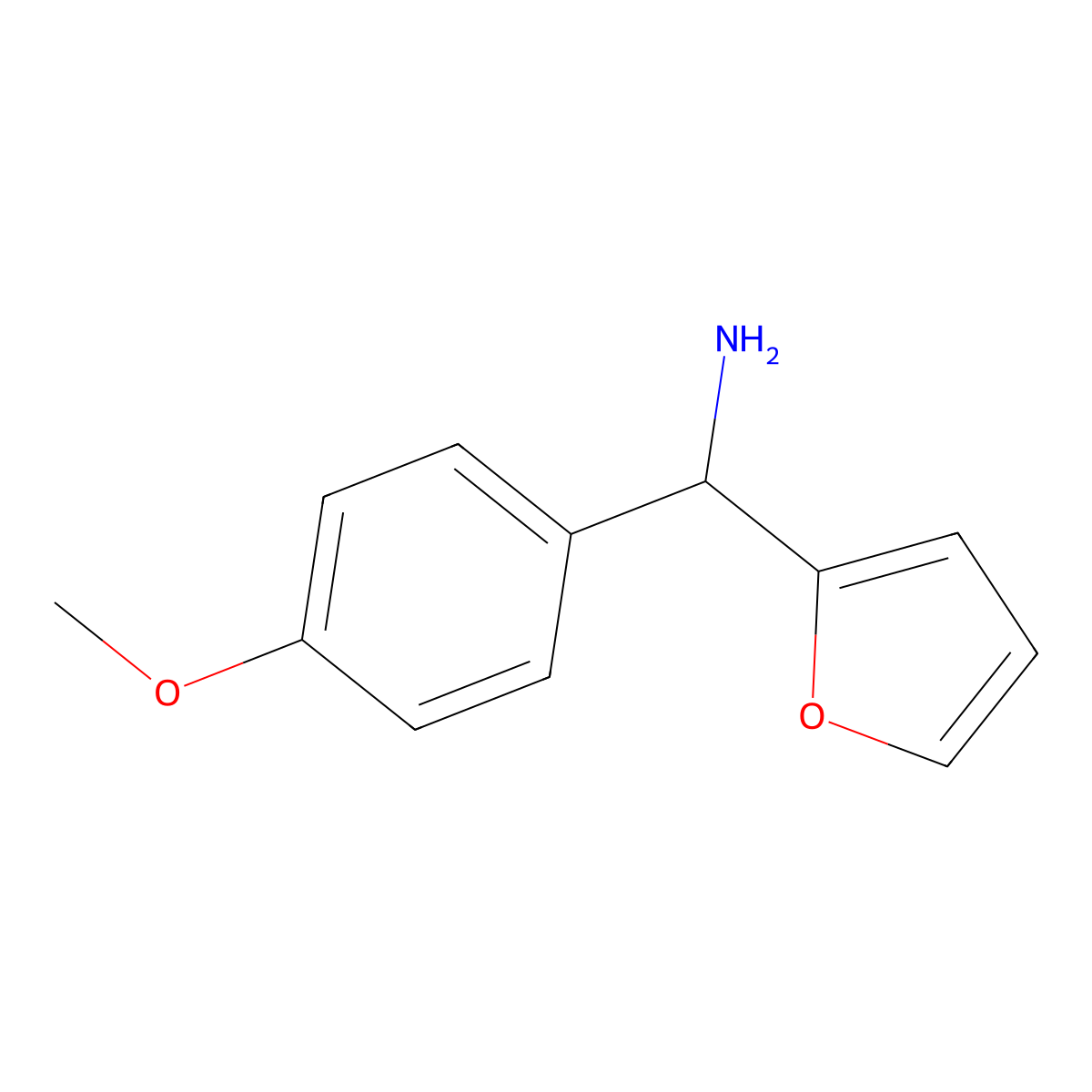 (Furan-2-yl)(4-methoxyphenyl)methanamine molecular structure, CAS 1155470-60-2
