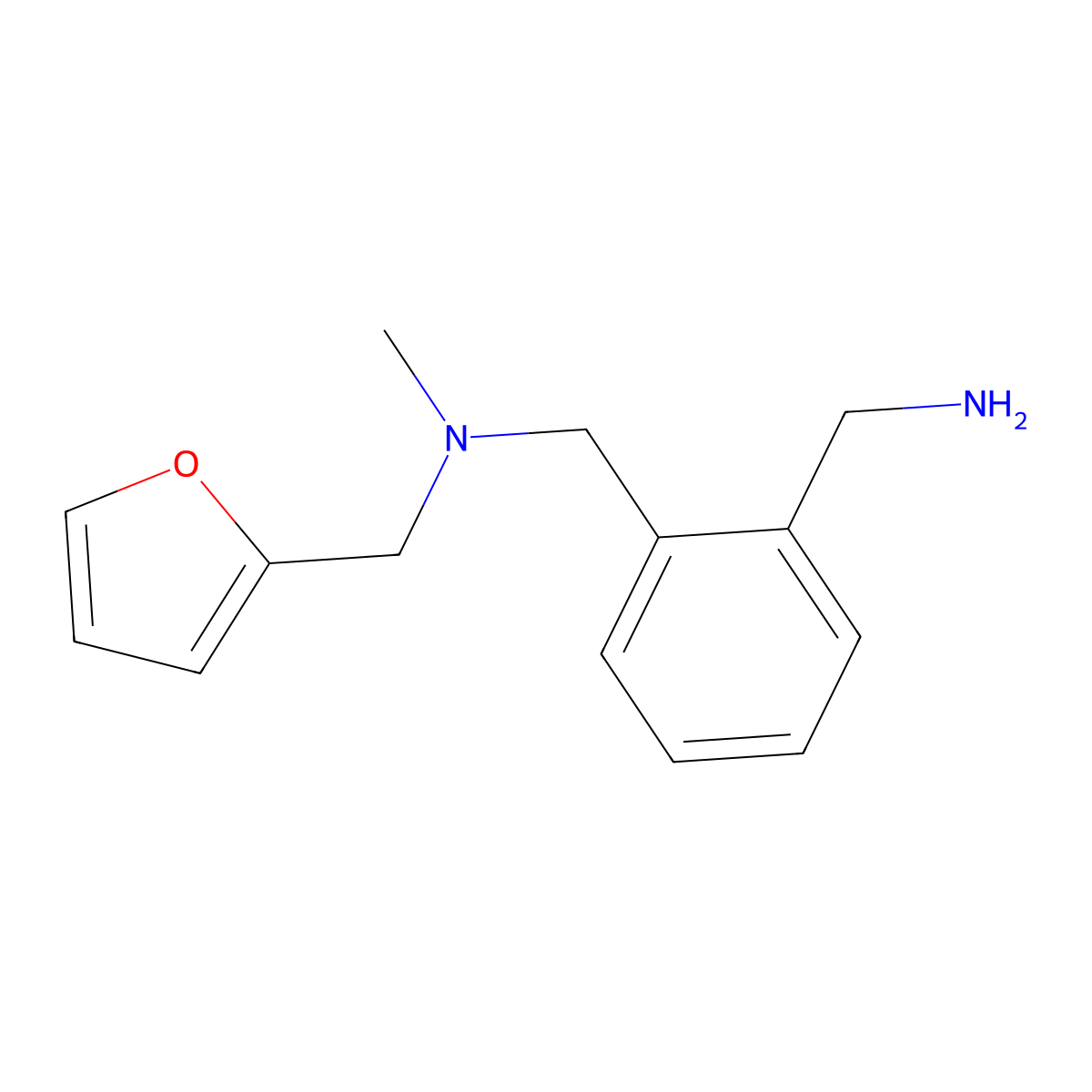 (2-{[(Furan-2-ylmethyl)(methyl)amino]methyl}phenyl)methanamine molecular structure, CAS 1155480-87-7