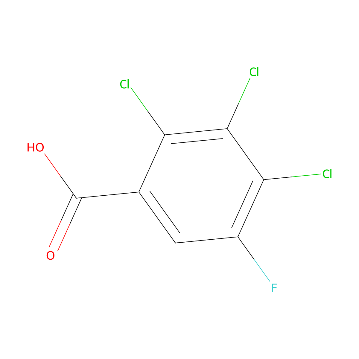 2,3,4-Trichloro-5-fluorobenzoic acid molecular structure, CAS 115549-04-7
