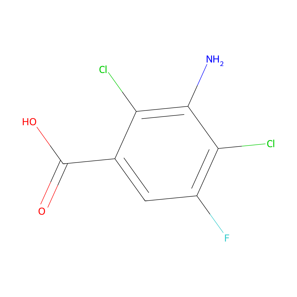 3-Amino-2,4-dichloro-5-fluorobenzoic acid molecular structure, CAS 115549-13-8