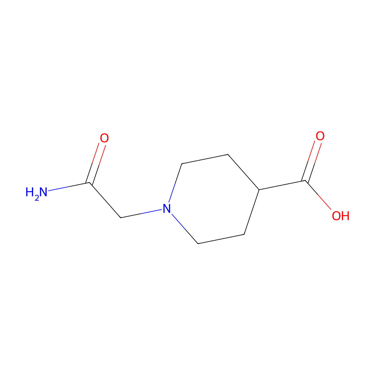 1-(2-Amino-2-oxoethyl)piperidine-4-carboxylic acid molecular structure, CAS 1155502-40-1