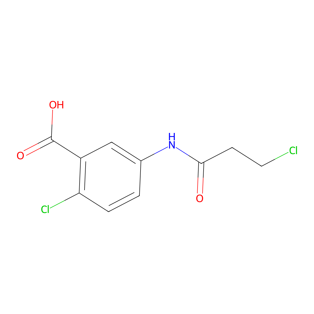 2-Chloro-5-[(3-chloropropanoyl)amino]benzoic acid molecular structure, CAS 1155503-79-9