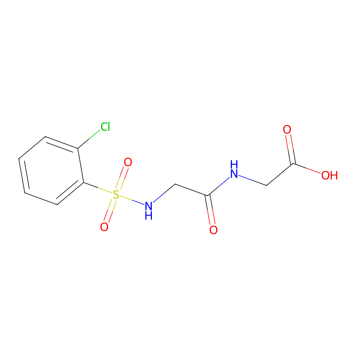 2-[2-(2-Chlorobenzenesulfonamido)acetamido]acetic acid molecular structure, CAS 1155505-13-7