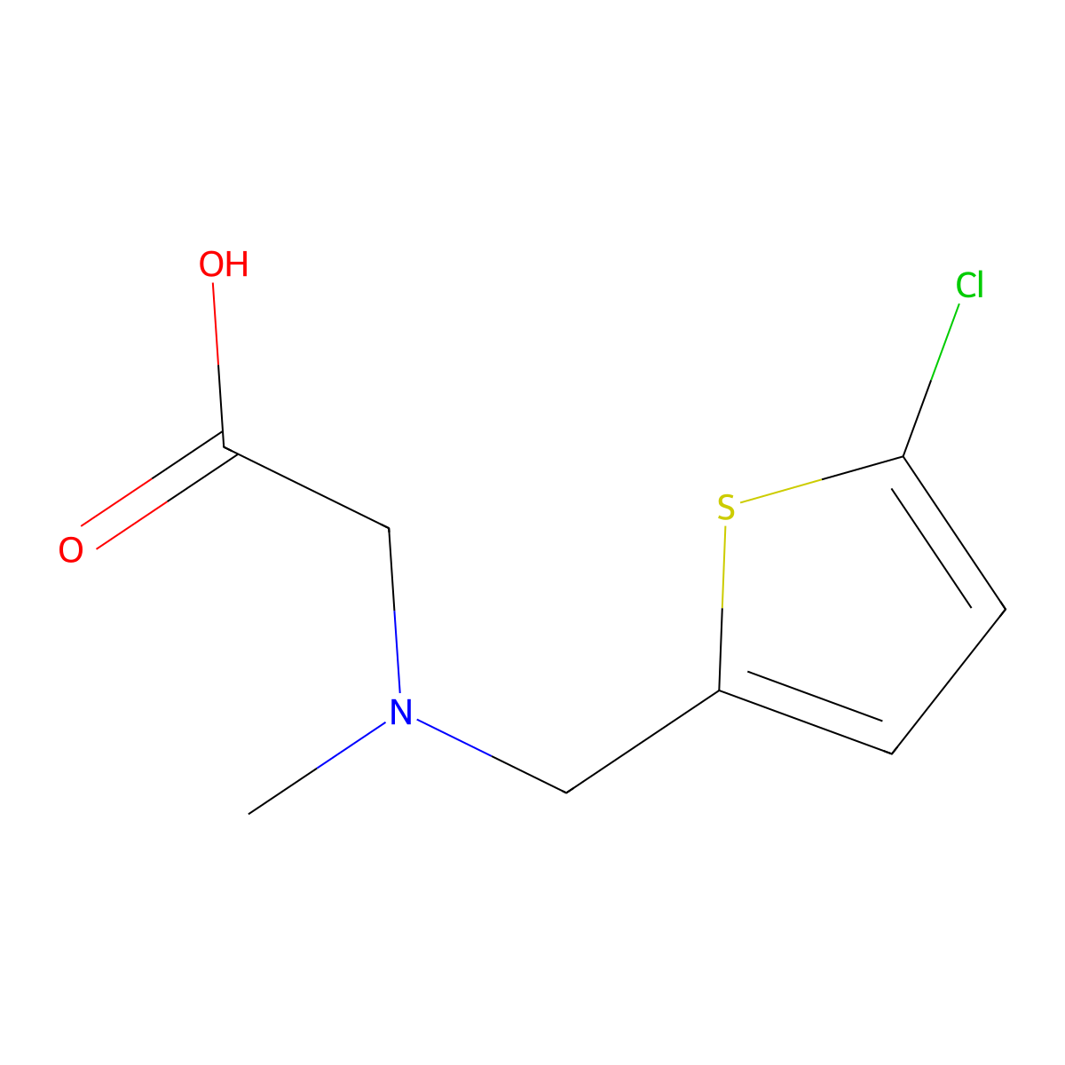 2-{[(5-Chlorothiophen-2-yl)methyl](methyl)amino}acetic acid molecular structure, CAS 1155505-27-3