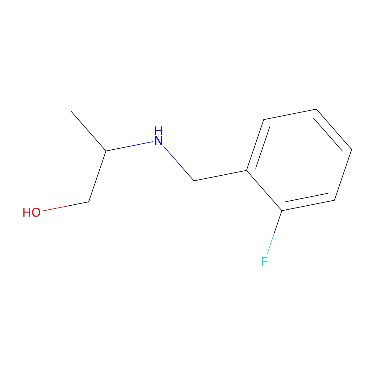 2-{[(2-Fluorophenyl)methyl]amino}propan-1-ol molecular structure, CAS 1155507-50-8