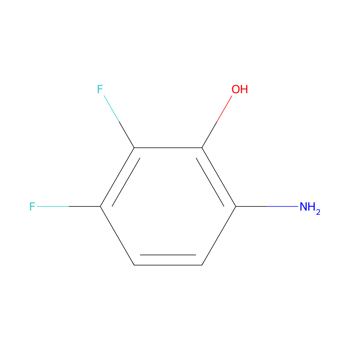 6-Amino-2,3-difluorophenol molecular structure, CAS 115551-33-2