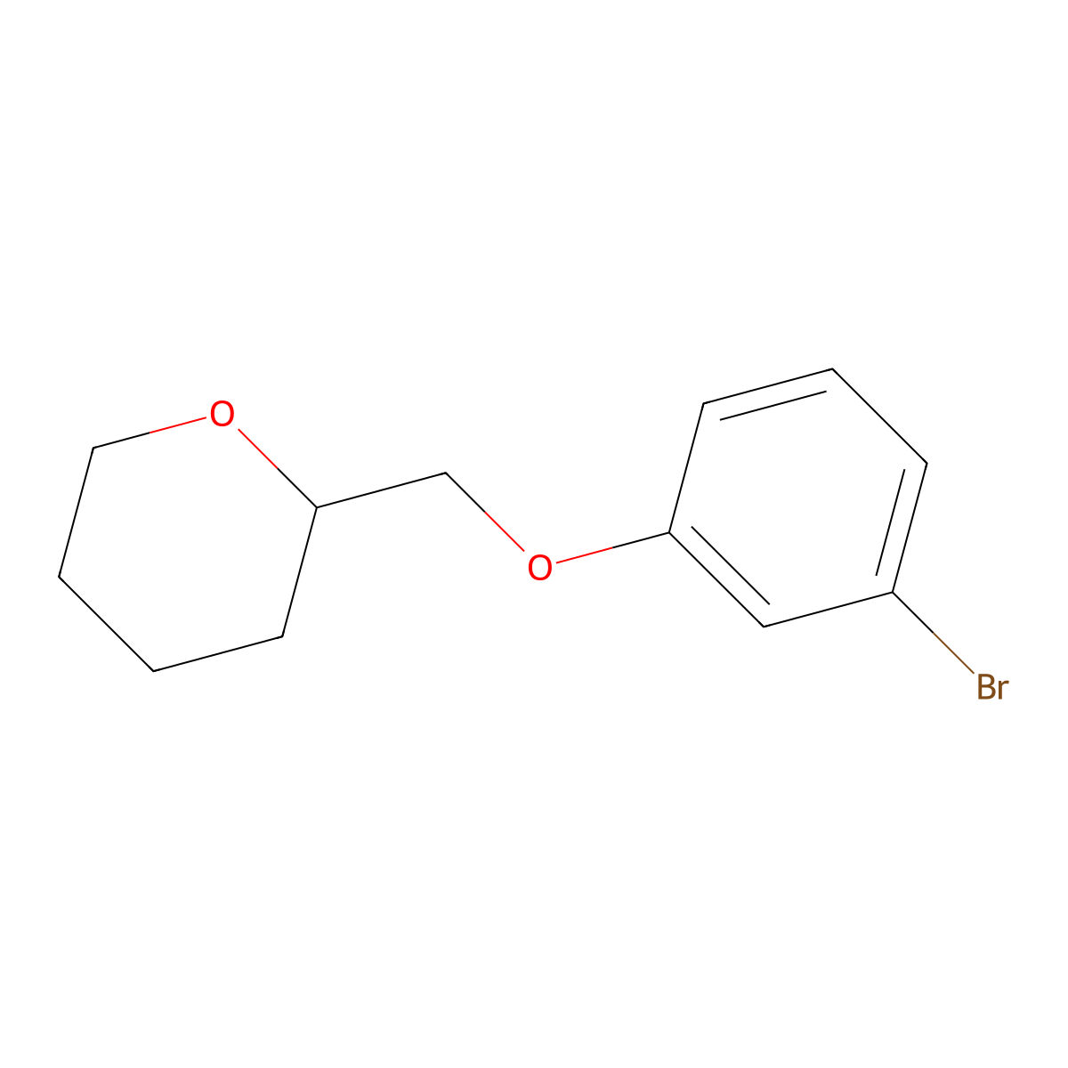 2-((3-Bromophenoxy)methyl)tetrahydro-2H-pyran molecular structure, CAS 1155511-07-1