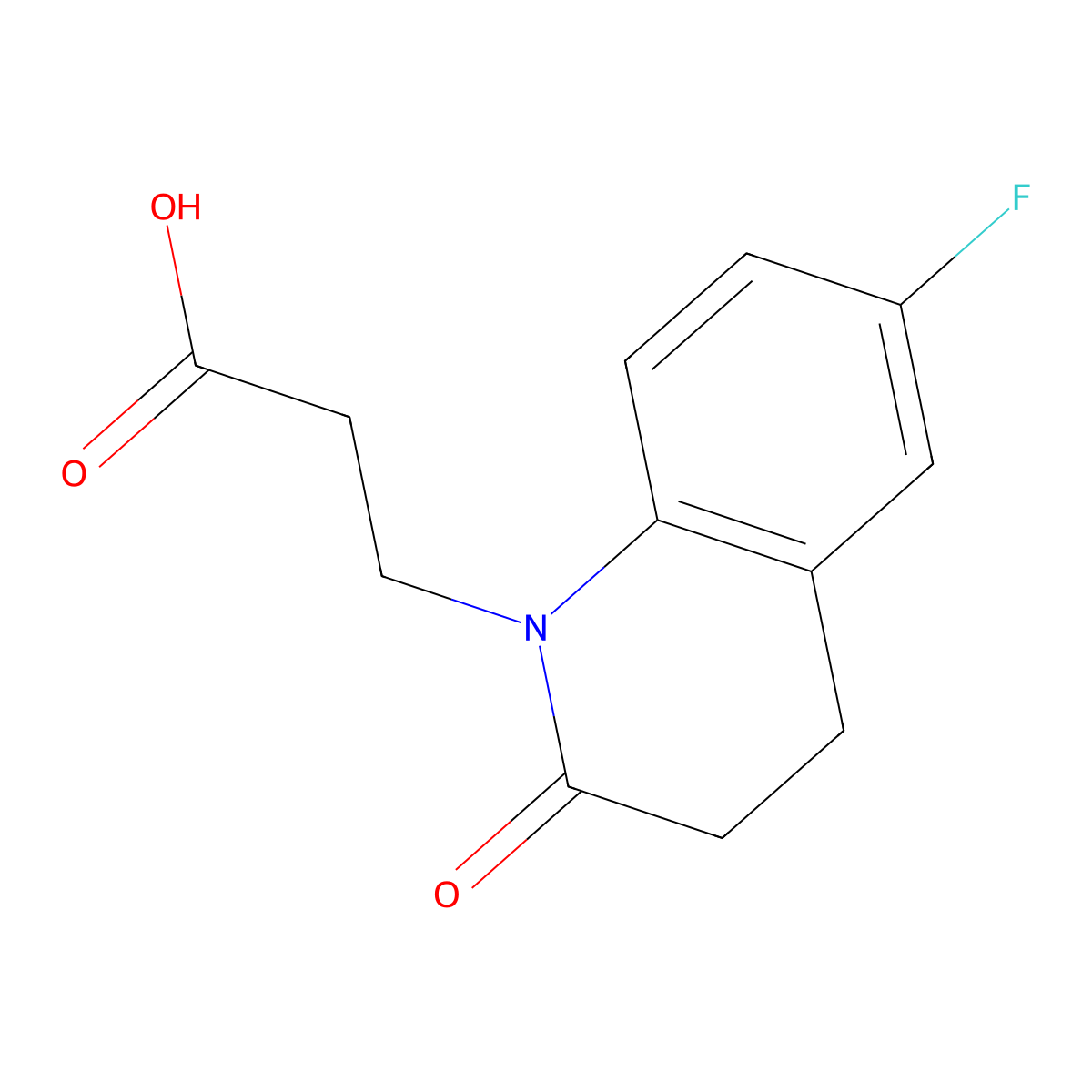 3-(6-Fluoro-2-oxo-1,2,3,4-tetrahydroquinolin-1-yl)propanoic acid molecular structure, CAS 1155516-10-1
