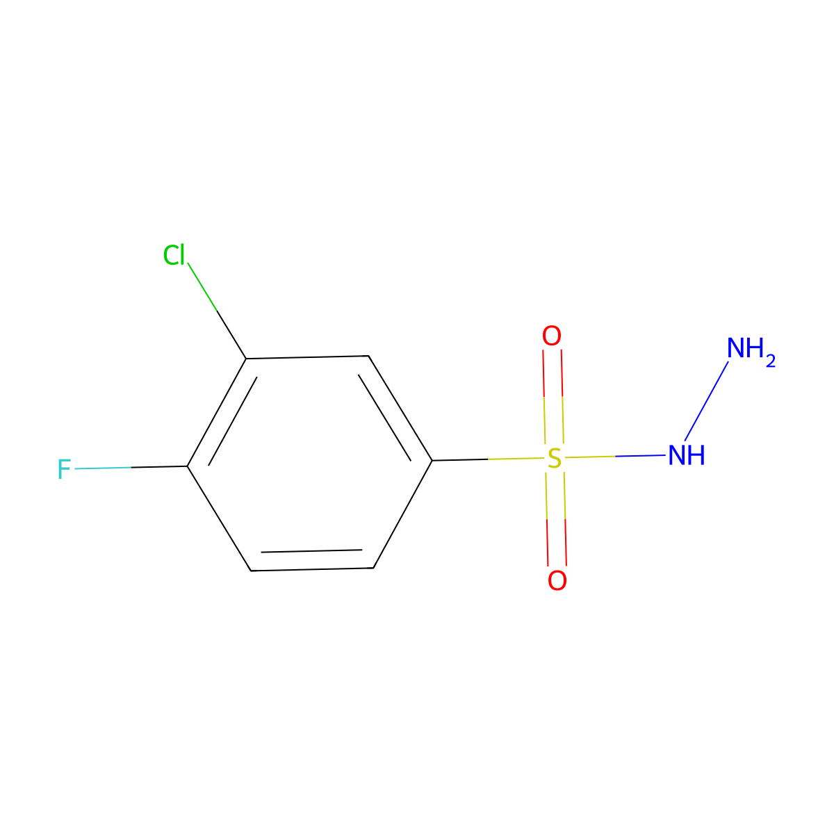 3-Chloro-4-fluorobenzenesulfonohydrazide molecular structure, CAS 1155521-30-4