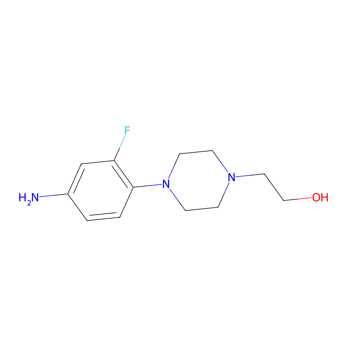 2-[4-(4-Amino-2-fluorophenyl)-1-piperazinyl]-1-ethanol molecular structure, CAS 1155522-89-6