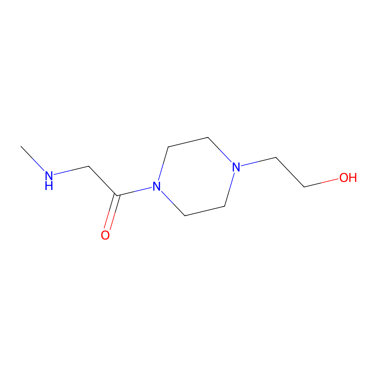 1-[4-(2-Hydroxyethyl)piperazin-1-yl]-2-(methylamino)ethanone molecular structure, CAS 1155523-15-1