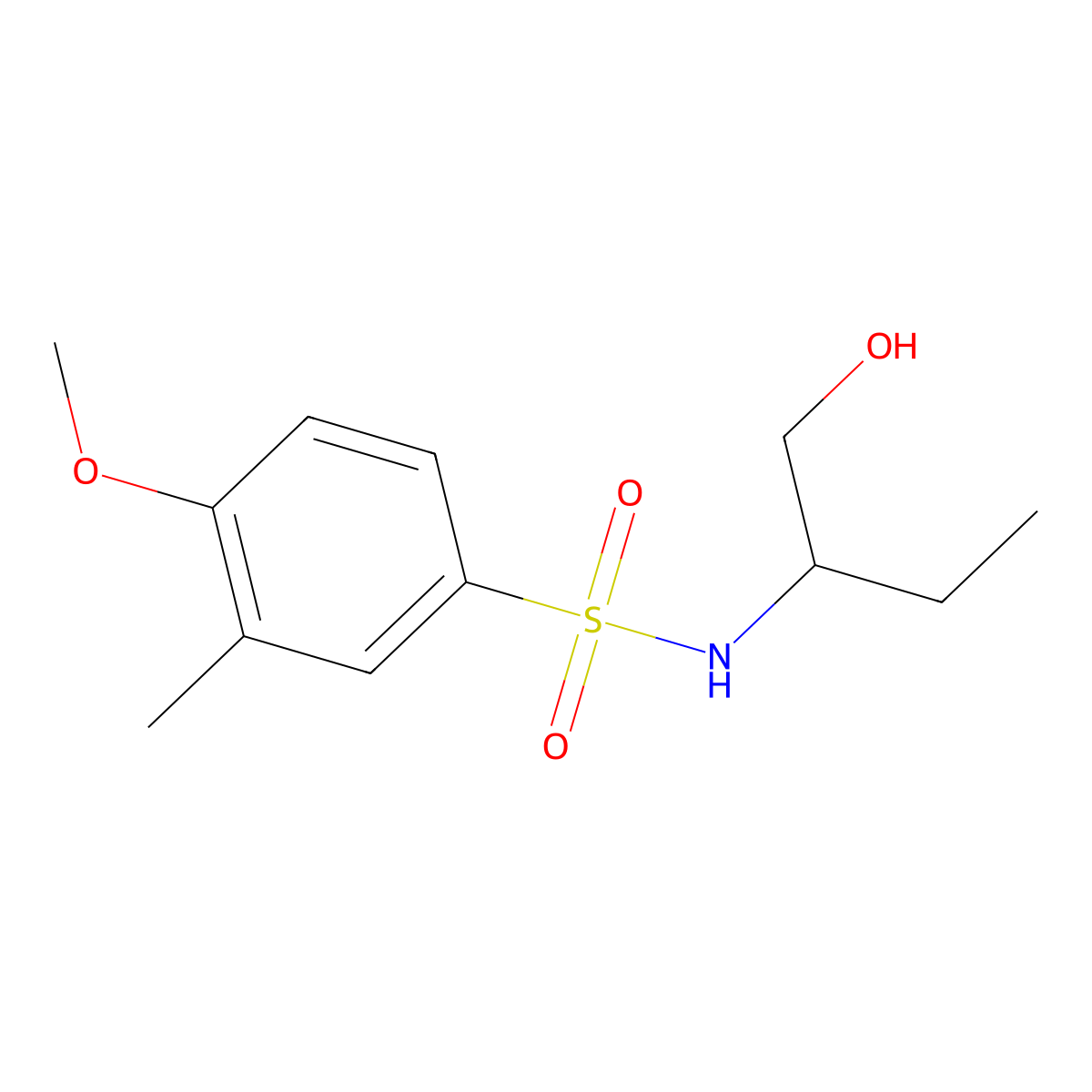 N-[1-(hydroxymethyl)propyl]-4-methoxy-3-methylbenzenesulfonamide molecular structure, CAS 1155523-35-5