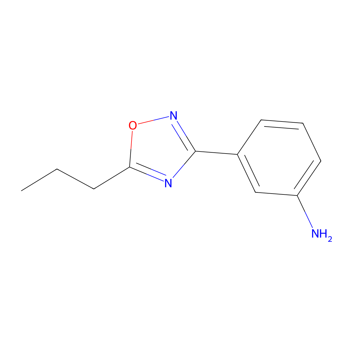 3-(5-Propyl-1,2,4-oxadiazol-3-yl)aniline molecular structure, CAS 1155523-84-4